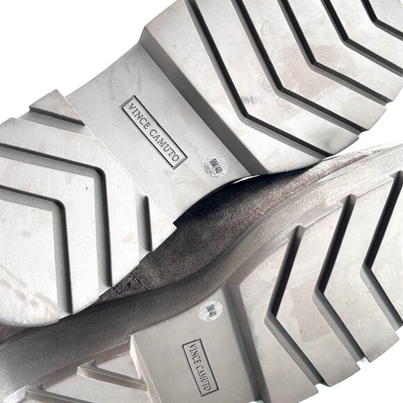 Vince Camuto Neframes Boots 9 Gray Suede NWOT Lug Combat Moto Chelsea Booties - Picture 7 of 7